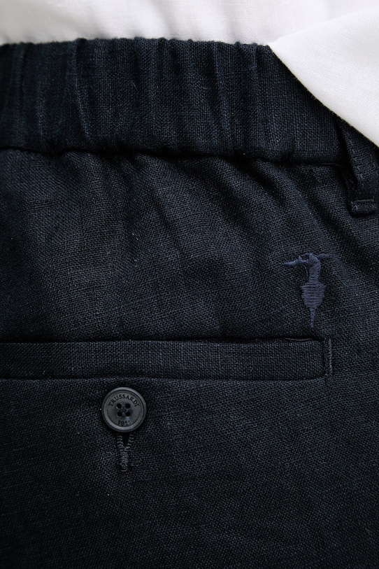 Trussardi szorty chino męskie lniane P025M000117N granatowy