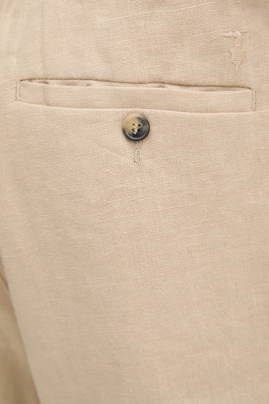 Trussardi szorty chino męskie lniane beżowy P025M000117N