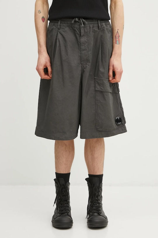 C.P. Company pantaloni scurți din bumbac uni gri 20CMBE127A110325G