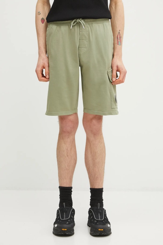 C.P. Company szorty bawełniane gładkie zielony 20CMSB704A002246G