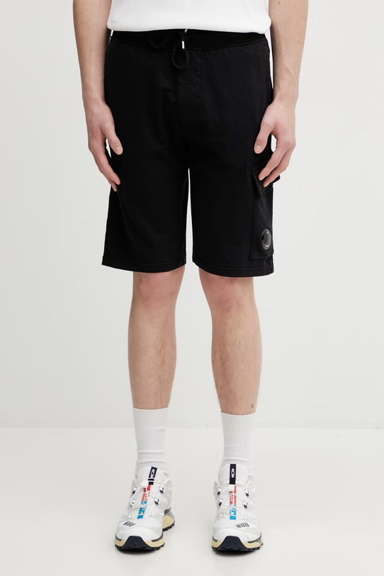 C.P. Company szorty bawełniane gładkie czarny RCCMSB704A002246G