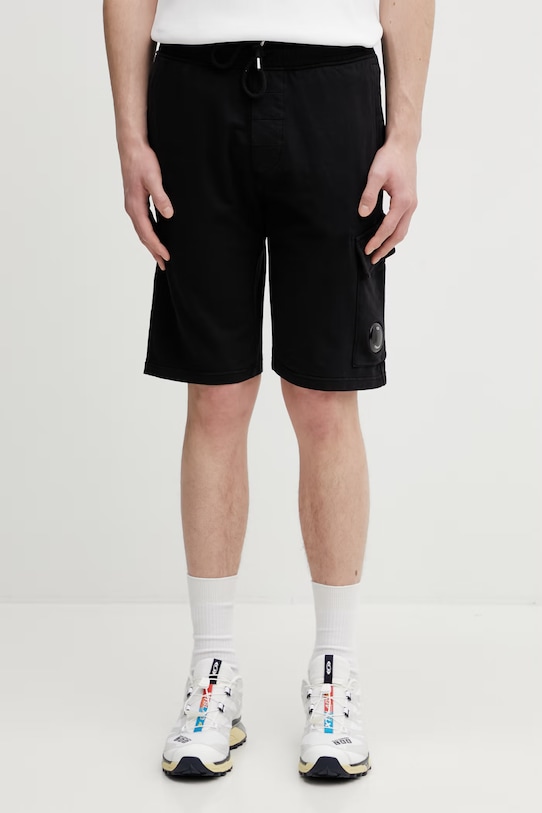 C.P. Company szorty bawełniane gładkie czarny RCCMSB704A002246G