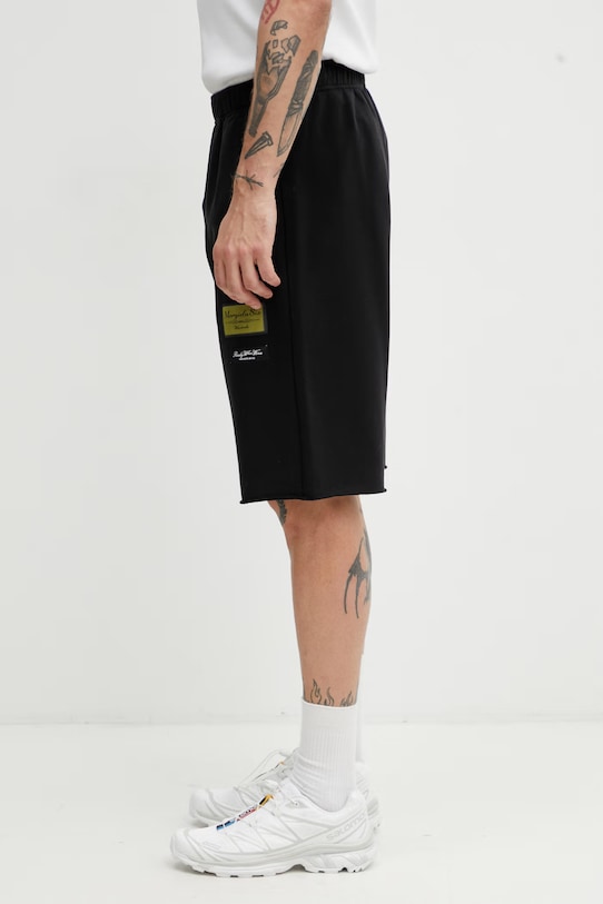 MM6 Maison Margiela szorty dresowe męskie z bawełną SH0MU0027.S25606.900 czarny SS26