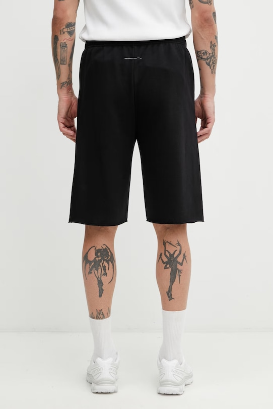 Odzież MM6 Maison Margiela szorty dresowe męskie z bawełną SH0MU0027.S25606.900 czarny