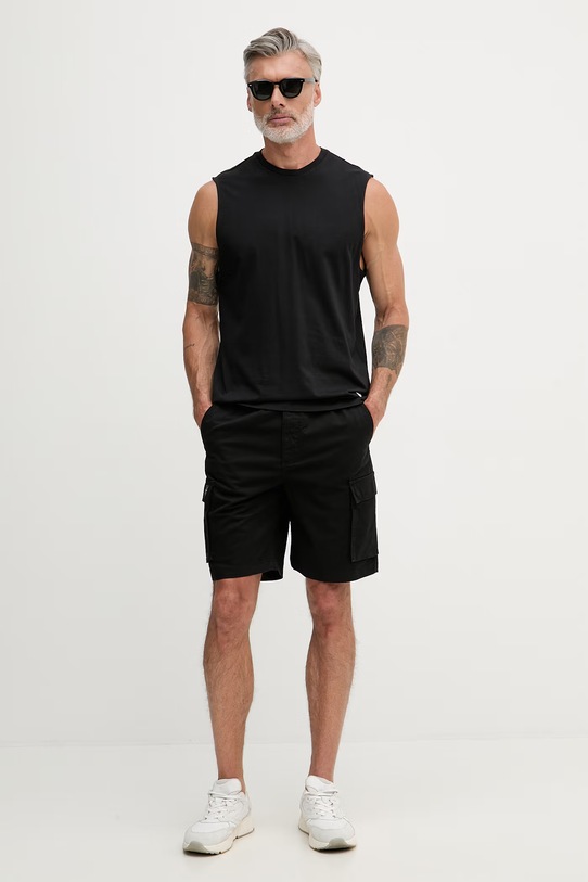 Calvin Klein Jeans šortky cargo pánske bavlnené s elastanom LV04RB618G čierna SS26