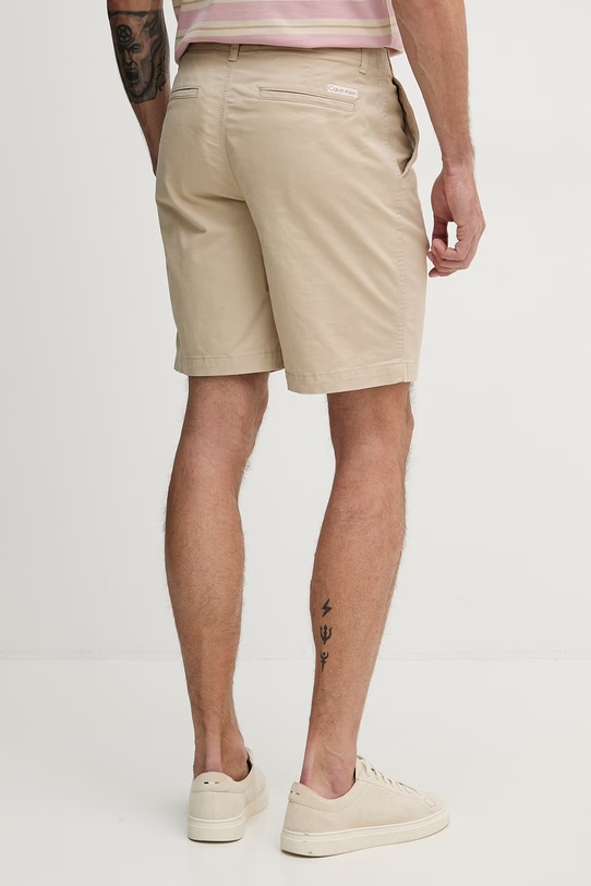 Odjeća Calvin Klein Jeans chino kratke hlače muške od pamuka s elastanom LV04RF617G bež