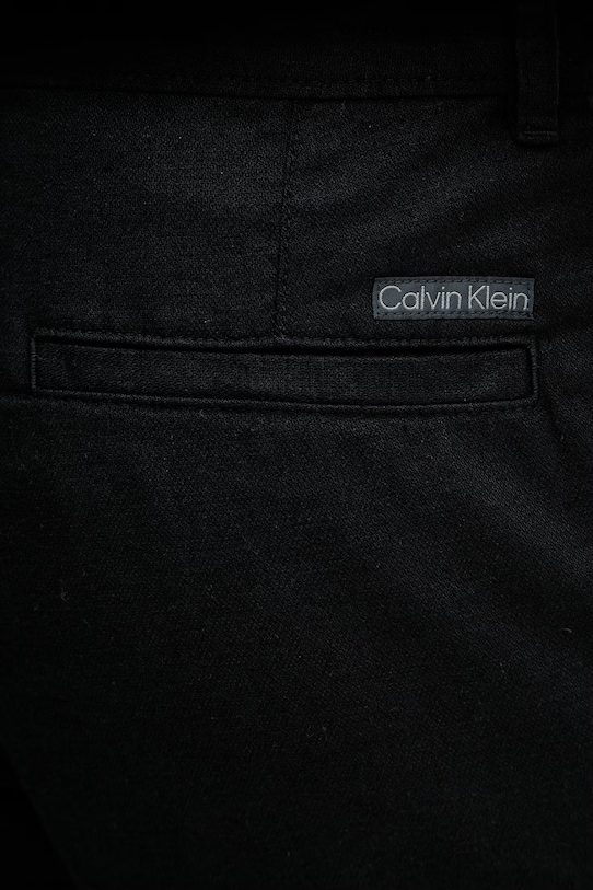 Calvin Klein Jeans cargo kratke hlače moške z lanom črna LV04RF610G