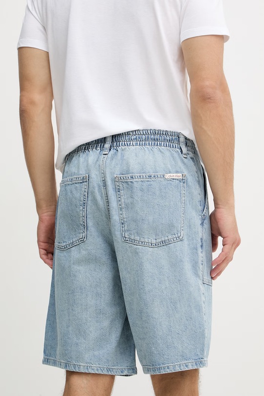 Oblačila Calvin Klein Jeans bermuda hlače moške z dodatkom lanu LV04RF907G modra