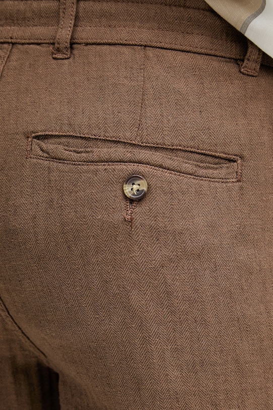 Lindbergh szorty męskie z dodatkiem lnu brązowy 30.505020