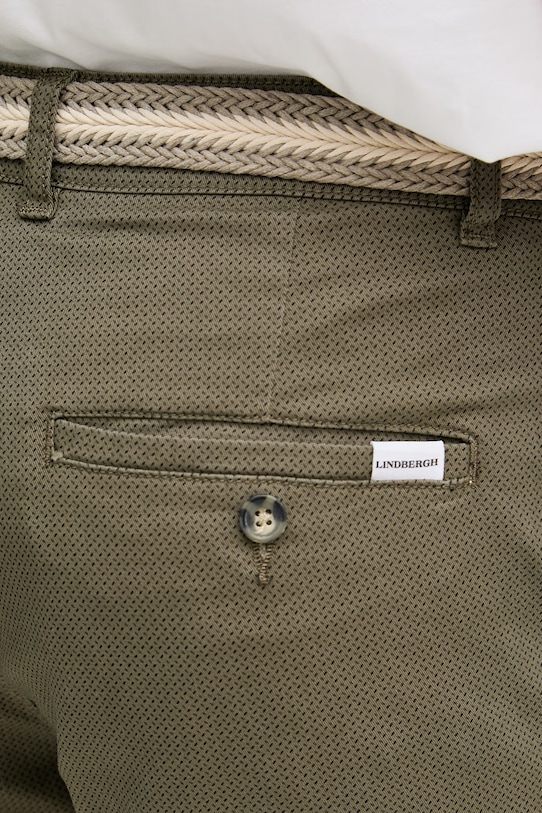 Lindbergh szorty chino męskie bawełniane z elastanem zielony 30.505045B