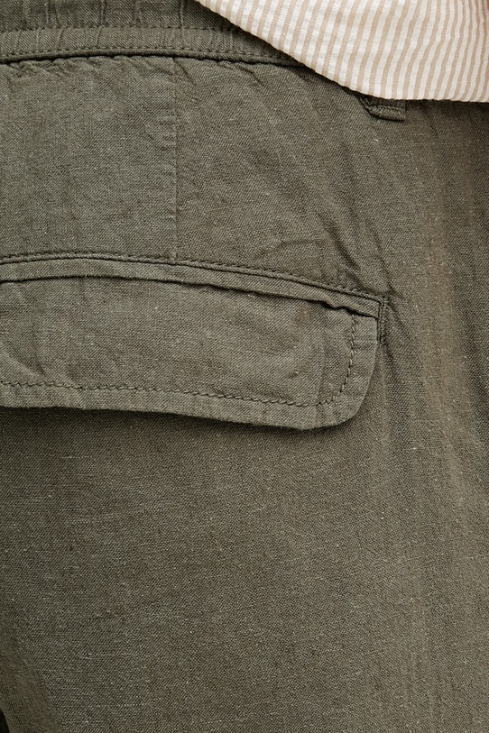 Lindbergh szorty męskie z lnem zielony 30.508003