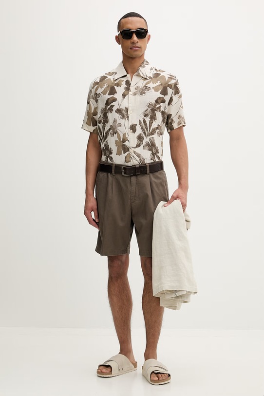 Marc O'Polo szorty damskie bawełniane 5000012809 brązowy SS26