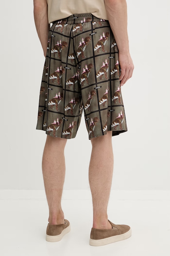 Oblečení Iceberg šortky pánské z viskózy D100.5292 zelená