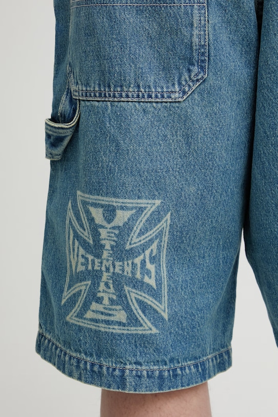 VETEMENTS szorty jeansowe Biker Cross ME76DP094N1