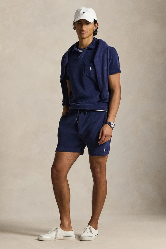 Odzież Polo Ralph Lauren szorty męskie bawełniane 710A12490 granatowy