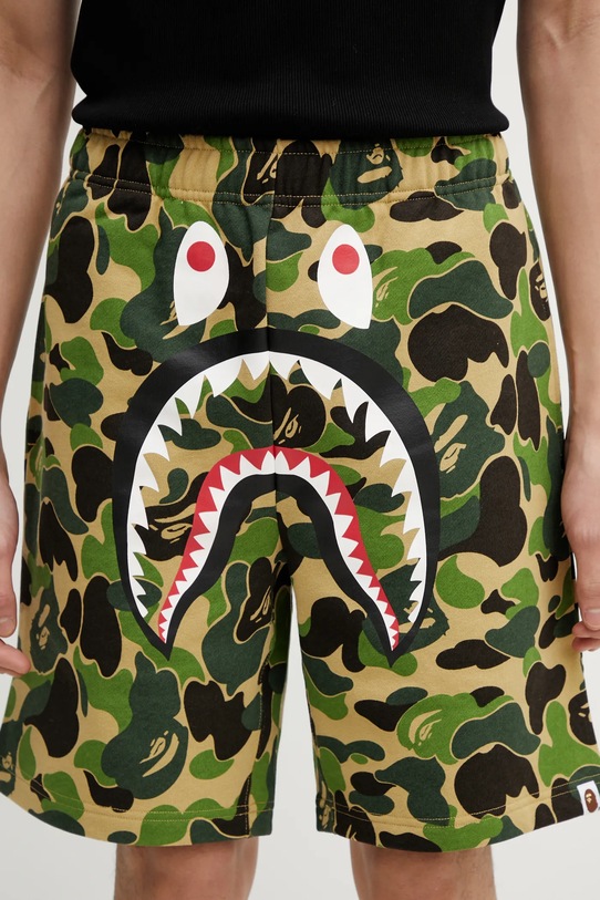 A Bathing Ape szorty bawełniane ABC Camo Shark zielony 001SPL301010M