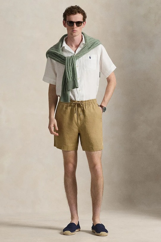 Odzież Polo Ralph Lauren szorty męskie bawełniane 710P08205 brązowy