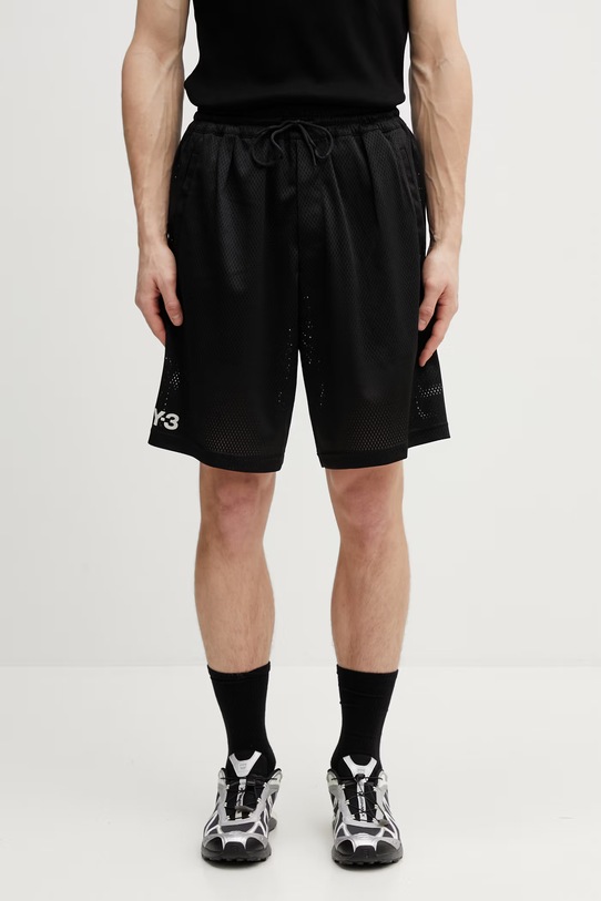 Y-3 szorty US MESH SHORTS dzianina czarny KF1083