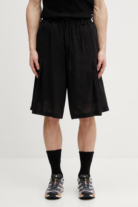 Y-3 linen blend shorts CV PLT SHORT fabric black KS7639