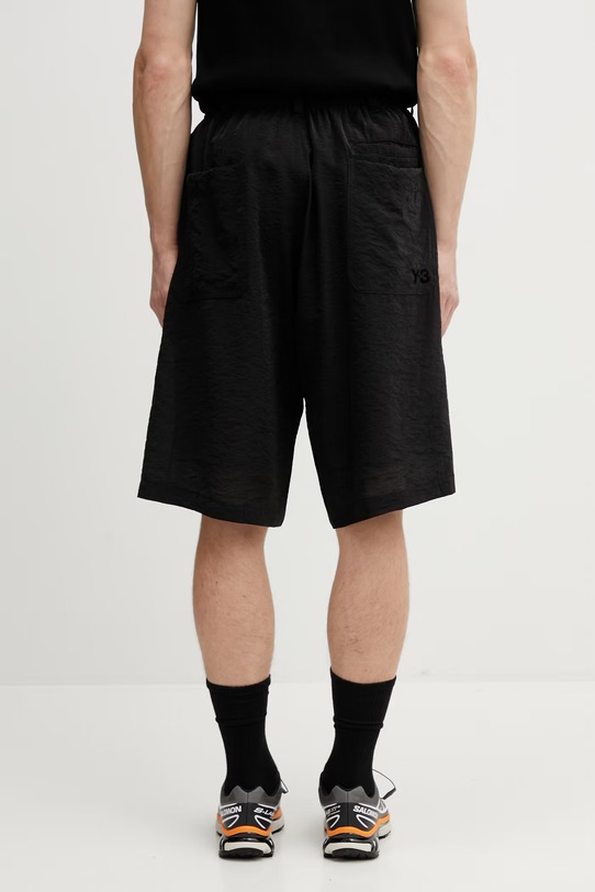Clothing Y-3 linen blend shorts CV PLT SHORT KS7639 black