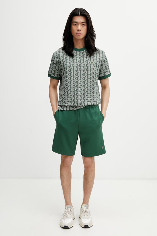 Lacoste szorty dresowe bawełniane męskie GH9860 zielony
