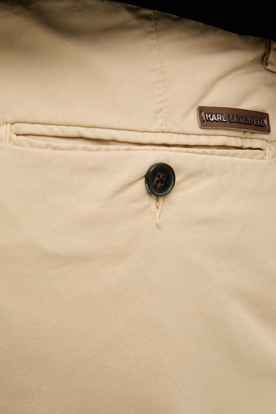 Karl Lagerfeld szorty chino męskie bawełniane z elastanem beżowy 562802.265320