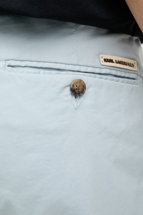 Karl Lagerfeld szorty chino męskie bawełniane z elastanem niebieski 562802.265320