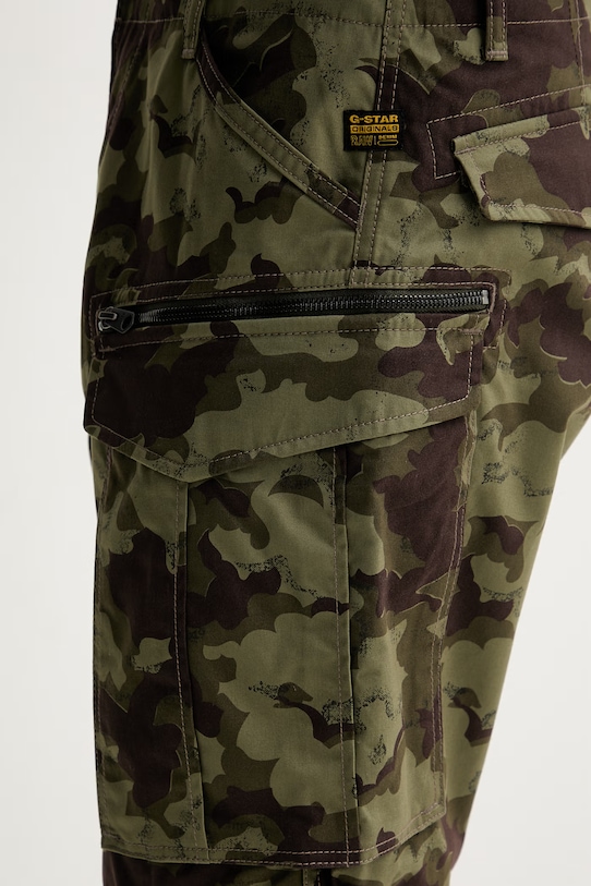 G-Star szorty cargo męskie bawełniane Rovic zip relaxed 1\2 zielony D08566.D553