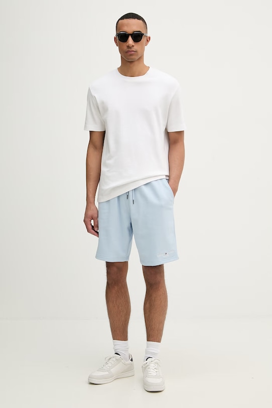 Tommy Hilfiger Szorty dresowe męskie bawełniane MW0MW43068 niebieski SS26