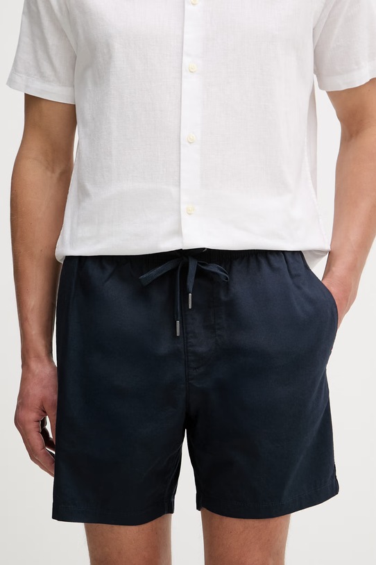 Šortky s prímesou ľanu U.S. Polo Assn. LINEN DECK s prímesou ľanu tmavomodrá MUP3552