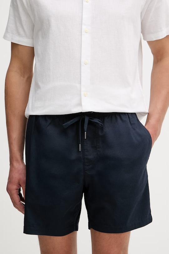 Šortky s prímesou ľanu U.S. Polo Assn. LINEN DECK s prímesou ľanu tmavomodrá MUP3552