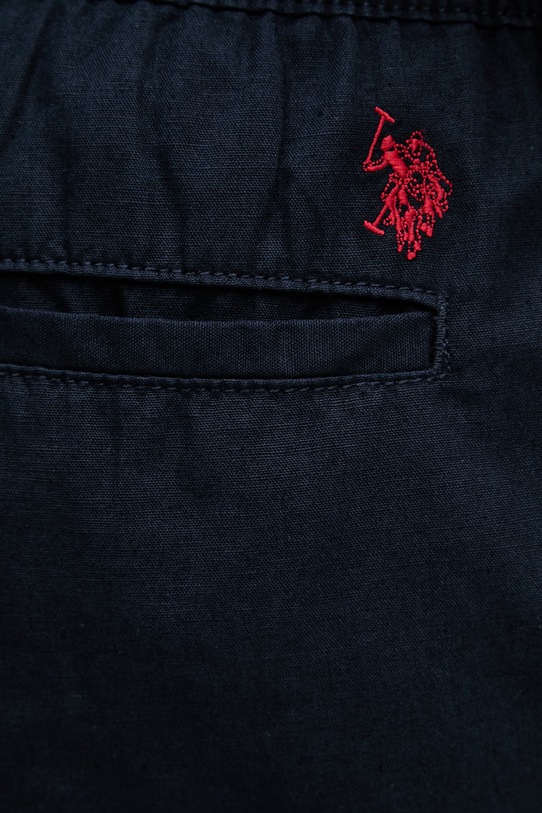 Šortky s prímesou ľanu U.S. Polo Assn. LINEN DECK MUP3552 tmavomodrá