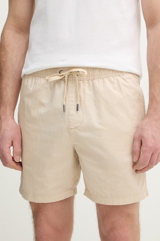 U.S. Polo Assn. szorty z dodatkiem lnu LINEN DECK z domieszką lnu beżowy MUP3552