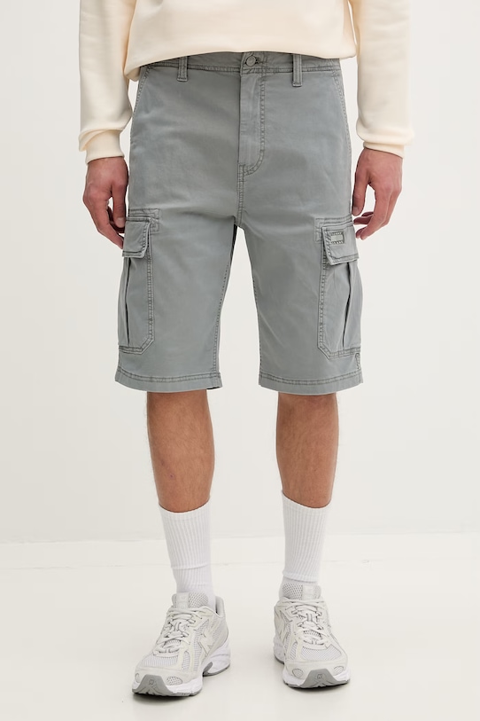 Tommy Jeans cargo šortky pánské s bavlnou šedá DM0DM22831