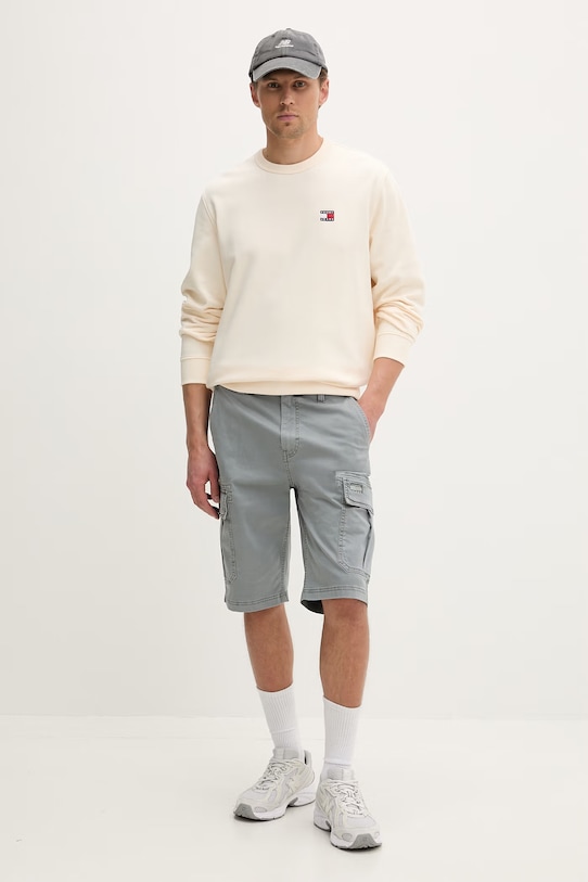 Tommy Jeans cargo šortky pánské s bavlnou DM0DM22831 šedá SS26