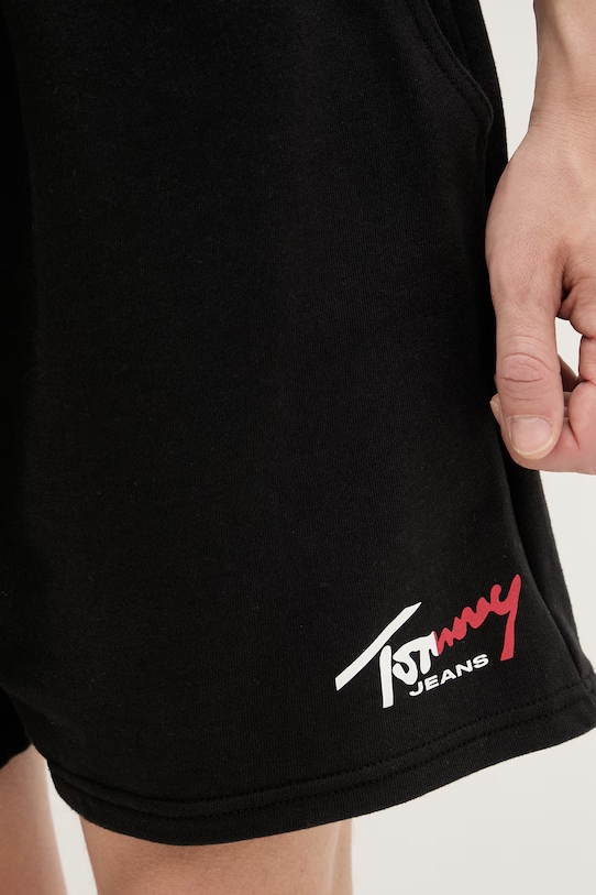 Tommy Jeans szorty dresowe męskie bawełniane czarny DM0DM23017