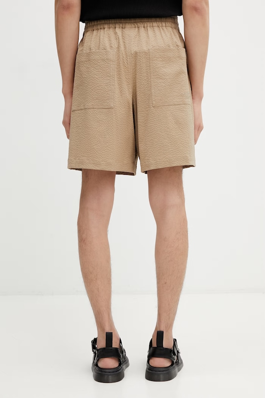 Odzież Maison Kitsuné szorty bawełniane z elastanem męskie QM01401WC5082 beżowy