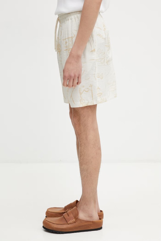 Maison Kitsuné pantaloncini con viscosa da uomo QM01402WW9103 beige SS26