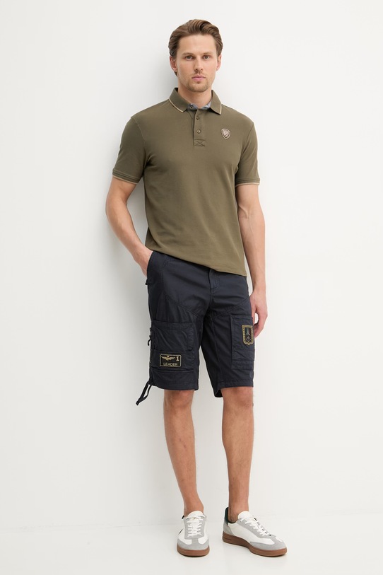 Aeronautica Militare szorty męskie bawełniane BE0041UCT01122 granatowy SS26