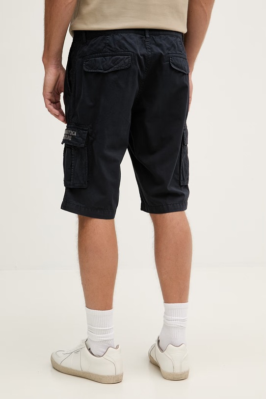 Odzież Aeronautica Militare szorty cargo męskie bawełniane BE0066UCT01122 granatowy