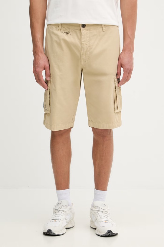 Aeronautica Militare szorty cargo męskie bawełniane beżowy BE0066UCT01122