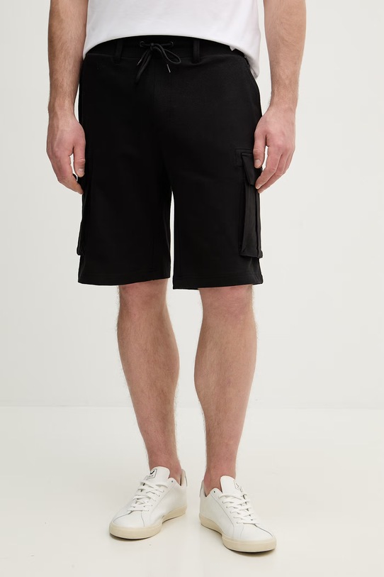 Aeronautica Militare szorty z elastanem czarny BF0031UF00674