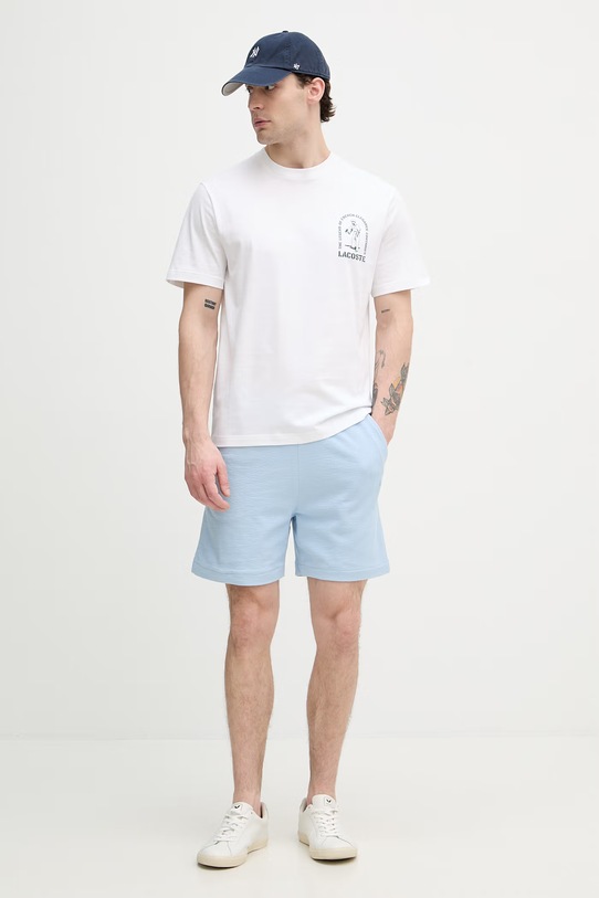 Lacoste szorty dresowe męskie bawełniane GH1973 niebieski SS26