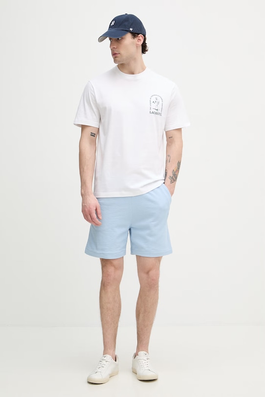 Lacoste szorty dresowe męskie bawełniane GH1973 niebieski SS26