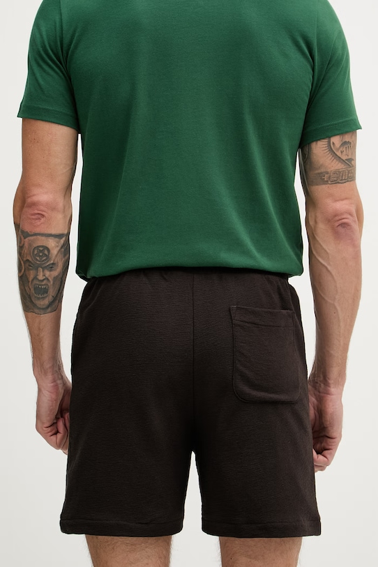 Oblečenie Lacoste teplákové šortky pánske bavlnené GH1973 hnedá