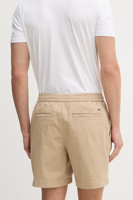 Odzież Lacoste szorty męskie bawełniane z elastanem GH2324 beżowy