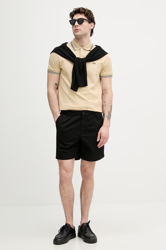 Lacoste szorty męskie bawełniane z elastanem GH2324 czarny SS26