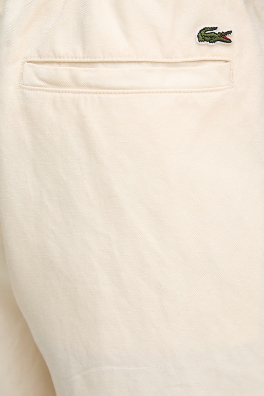 Lacoste szorty męskie z lnem beżowy GH2628
