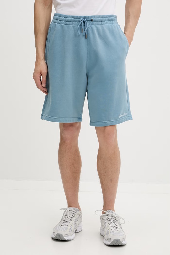 Guess Jeans szorty dresowe męskie bawełniane niebieski M6GD49.KCPR1