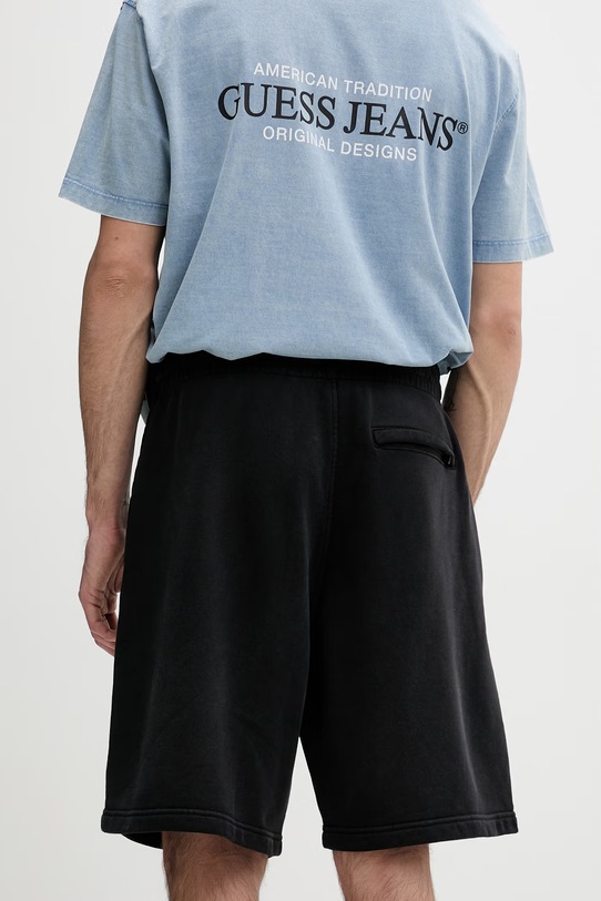 Odzież Guess Jeans szorty dresowe męskie bawełniane M6GD49.KCPR1 czarny